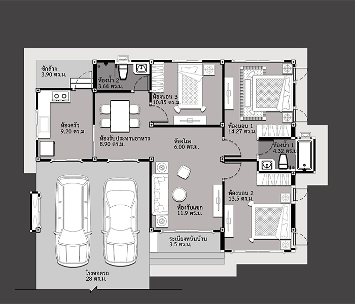 Single Floor House Design Plans Home Alqu - 1886 Liveable Square Feet 3 Bedroom Single Floor House Plans