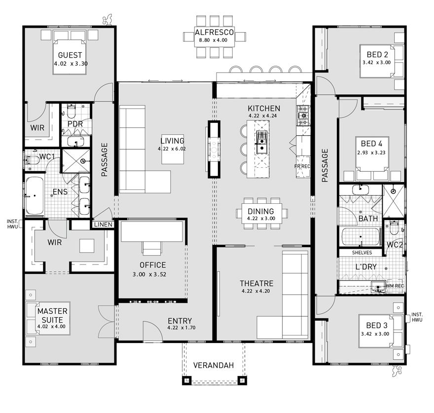 Six Bedroom House Plans Apartment Layout - 6 Bedroom House Plans 1 Floor