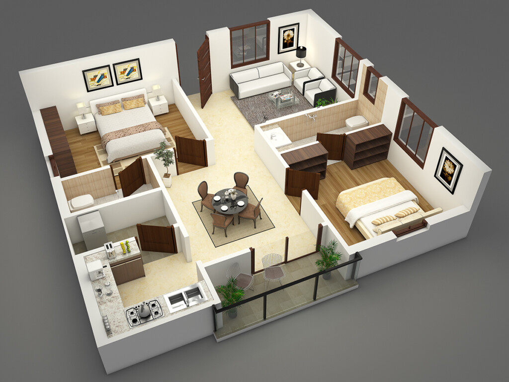 Small House 3d Floor Plan Image To U - 3 Bedroom House Floor Plans With Models 3d