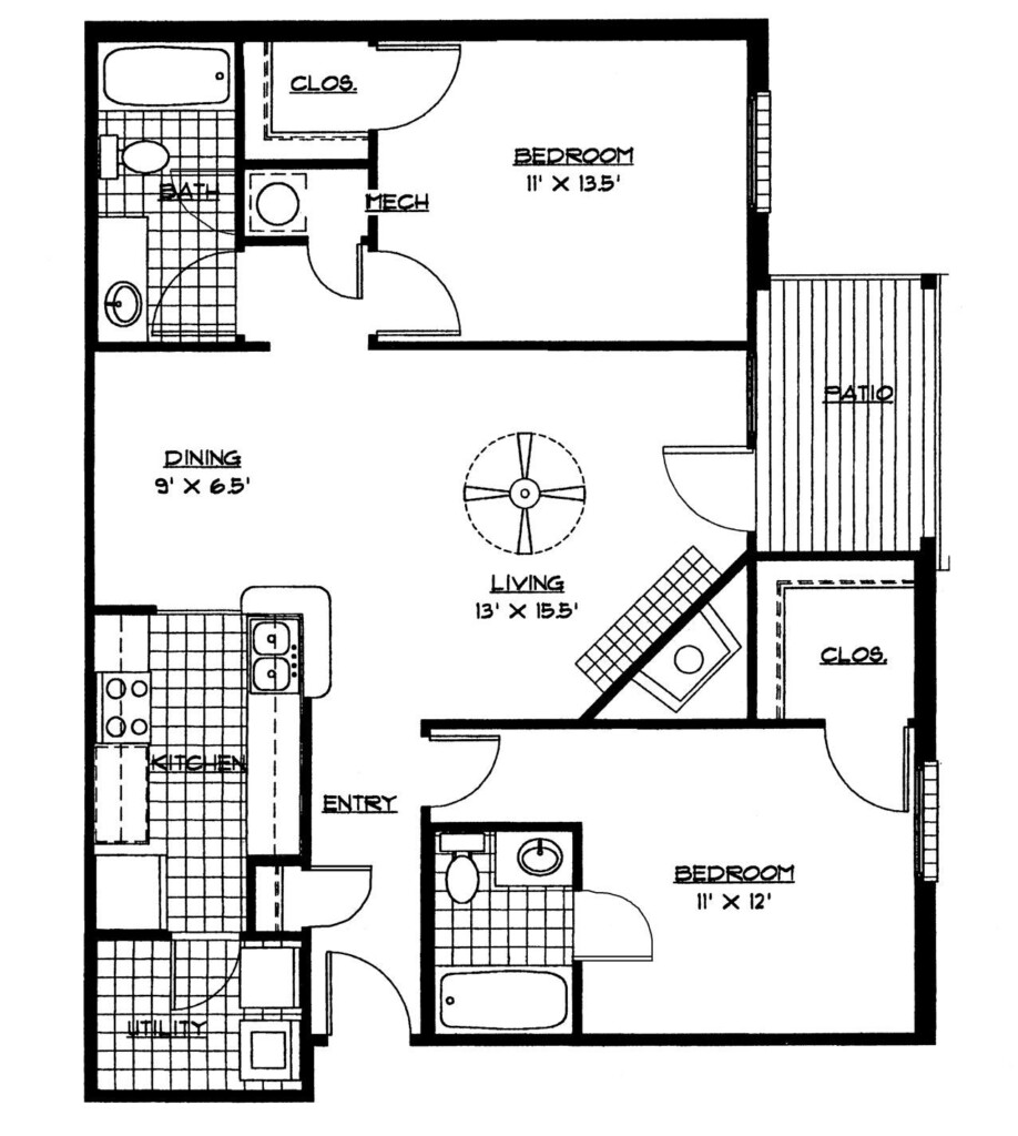 Small House Floor Plans 2 Bedrooms Bedroom Floor Plan - 2 Bedroom House Floor Plans Pdf