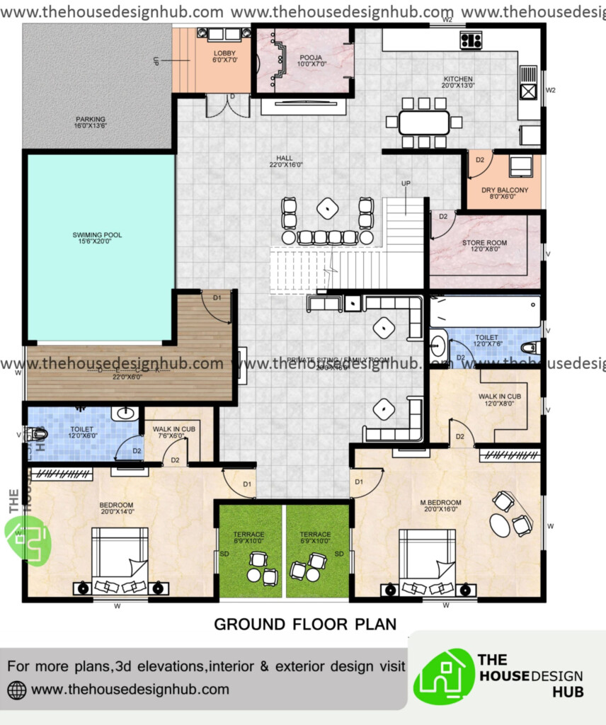 Small House Plan With Swimming Pool Image To U - Bedroom House Floor Plans Uk Pool