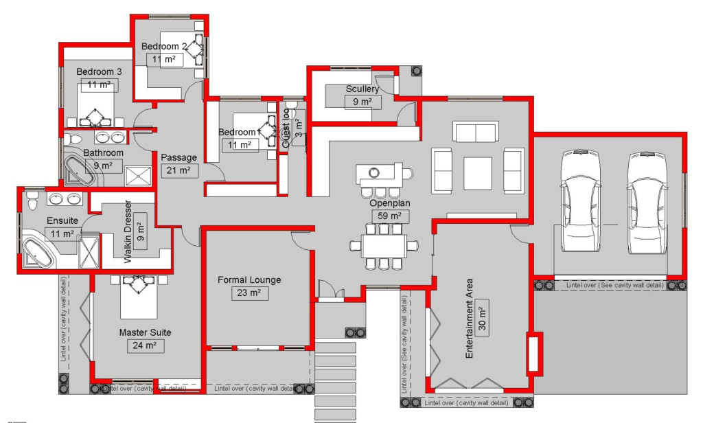 South African 4 Bedroom House Plans - 4 Bedroom House Floor Plans South Africa