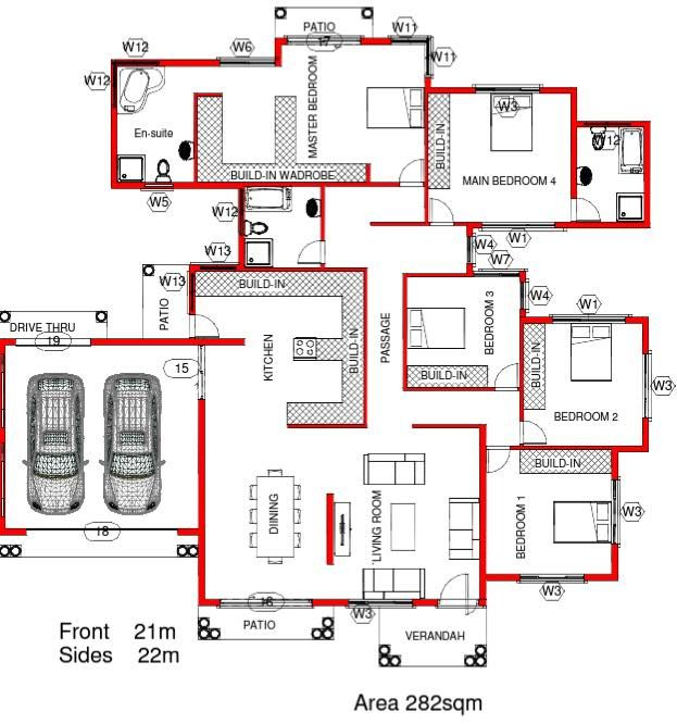 South African 4 Bedroom House Plans - 4 Bedroom House Floor Plans South Africa