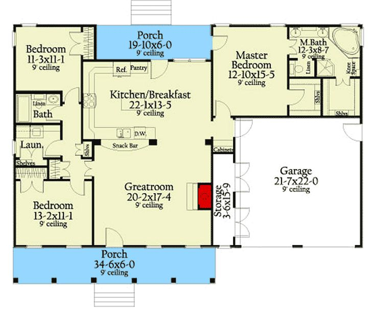 Split Bedroom Ranch House Plans Printable Templates Free - One Floor Split Bedroom House Plans 2000sf