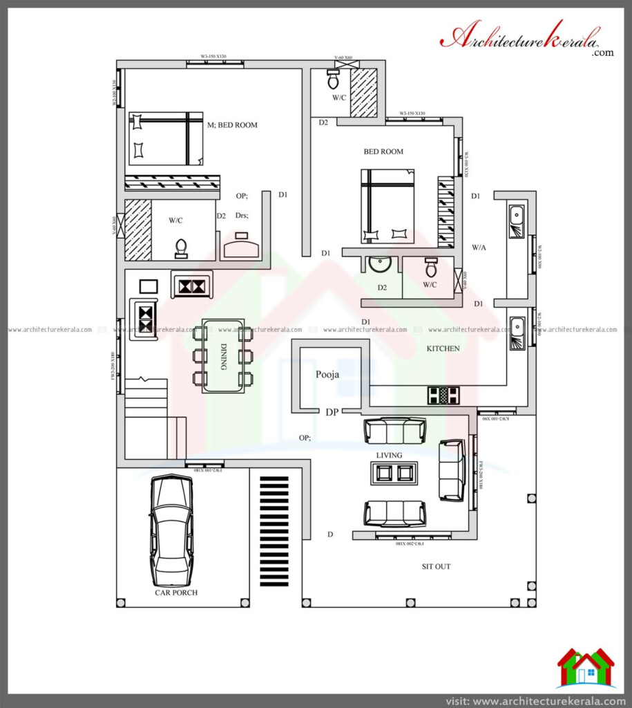 Stunning 4 Bedroom Kerala Home Design With Pooja Room Free Plan And  - Kerala House Plans 4 Bedroom Double Floor