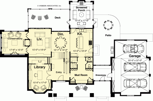 The Arlington House Plans First Floor Plan House Plans By Designs  - Arlington House Floor Plan 1 Bedroom