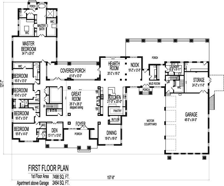 The Benefits Of Single Story 6 Bedroom House Plans House Plans - Single Story 6 Bedroom House Floor Plans