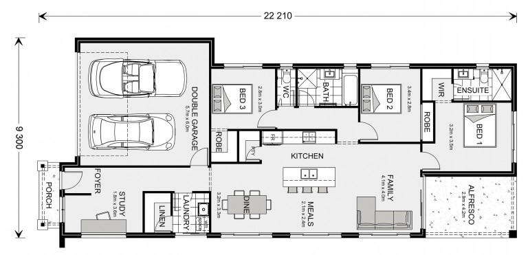 Three Bedroom Home Designs G J Gardner Homes - 3 Bedroom 2.5 Bath House Floor Plans