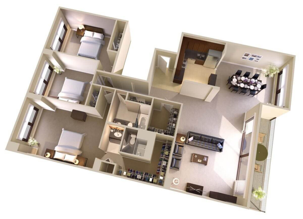 Three Bedroom Two Bath Apartments In Bethesda Md Topaz House Apts - Three Bedroom Two Bathroom House Plans One Floor