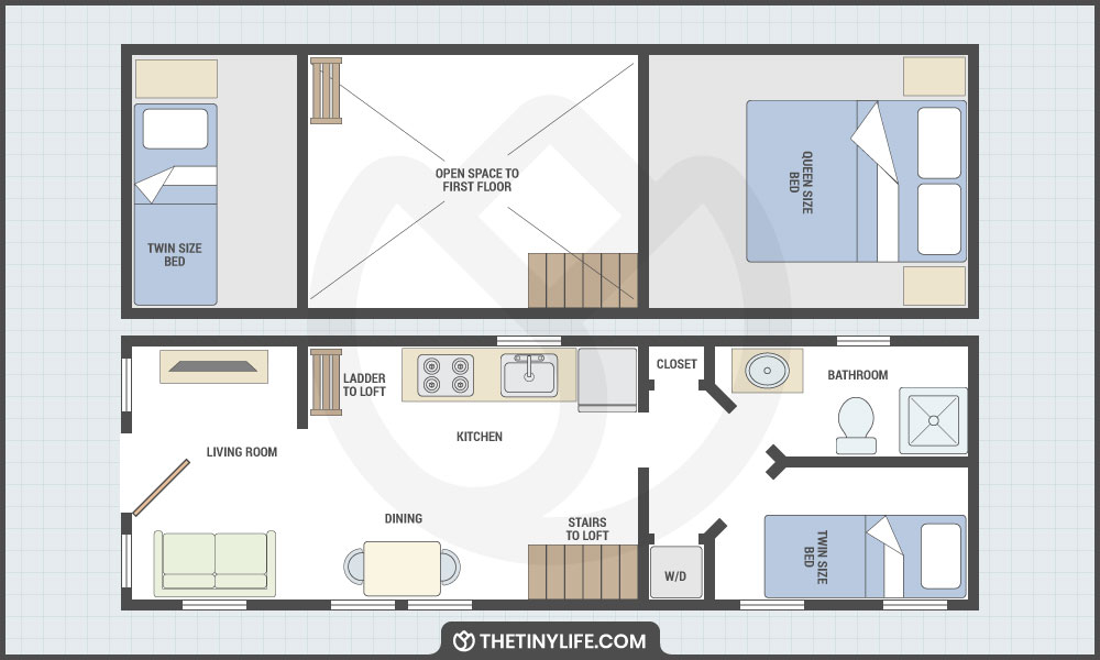 Tiny Home Plans 3 Bedroom Image To U - 3 Bedroom Tiny House Floor Plan