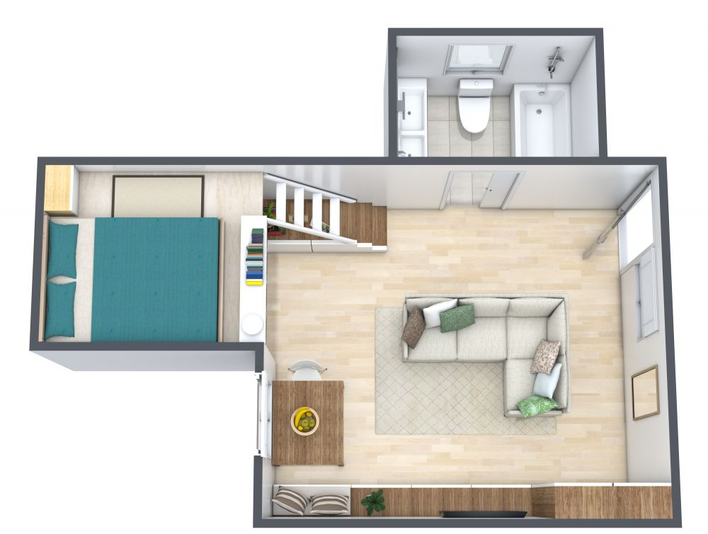 Tiny House Floor Plan With Bedroom Loft - Tiny House Designs Plans With Floor Bedroom