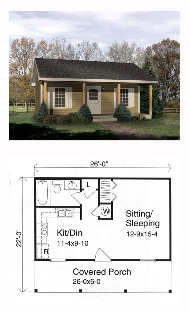 Tiny House Floor Plans One Story - One Story One Bedroom Tiny House Floor Plans