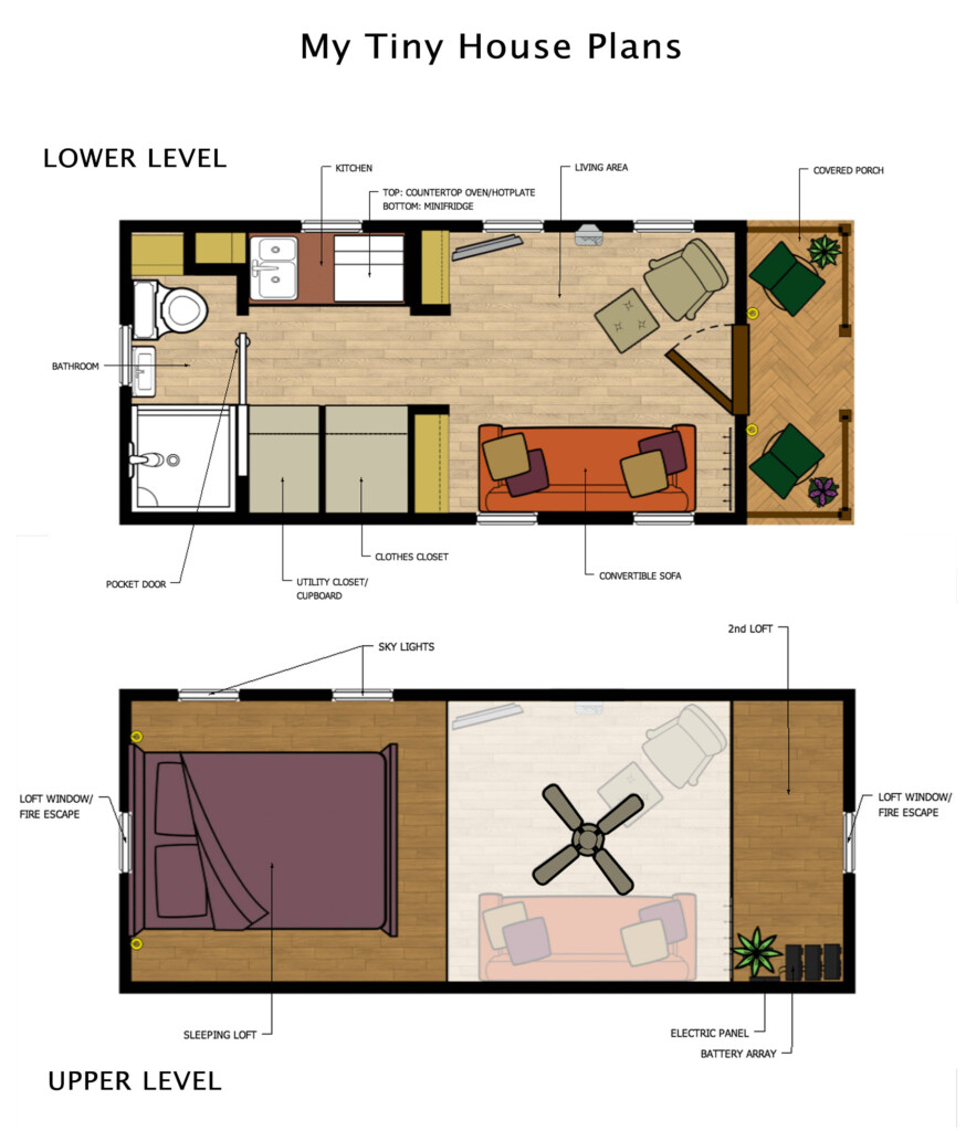 Tiny House Plans With Dimensions Everything You Need To Know Modern  - Floor Plans For Tiny House 2 Bedroom 12 Vs 16