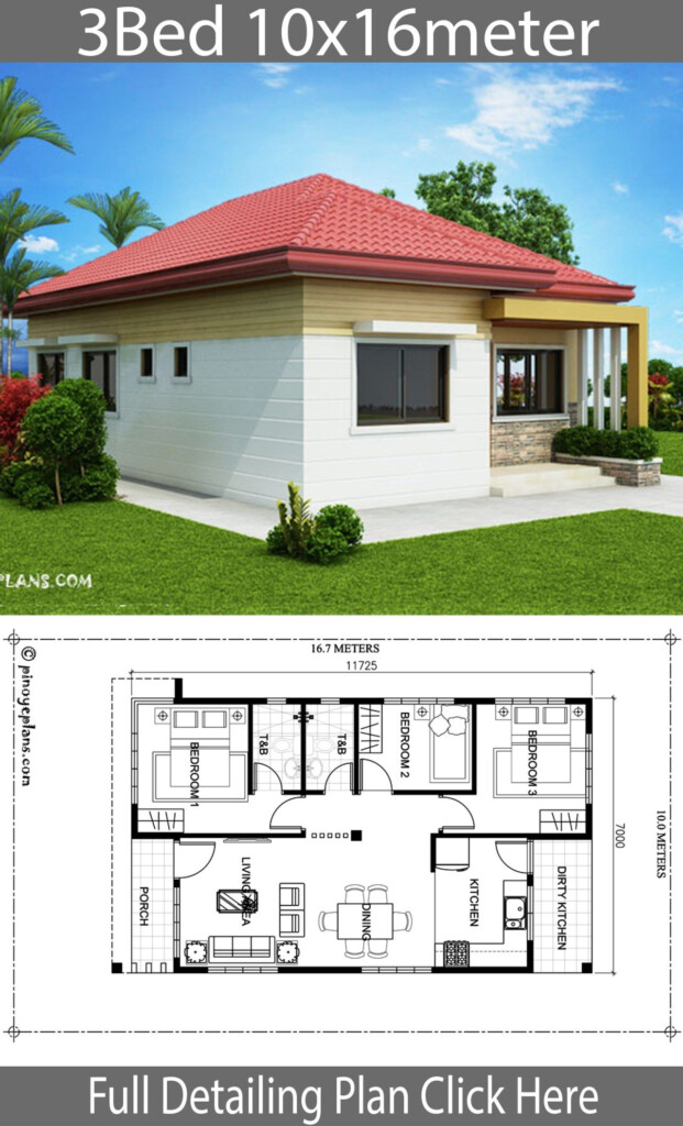 Topmost Budget Modern Low Cost Simple 3 Bedroom House Plans In Kenya  - 3 Bedroom House Floor Plans In Kenya