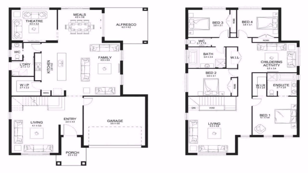 Topmost Two Story 3 Bedroom 2 Story House Plans Popular New Home  - Floor Plan Of A House With Upstairs And 3 Bedrooms