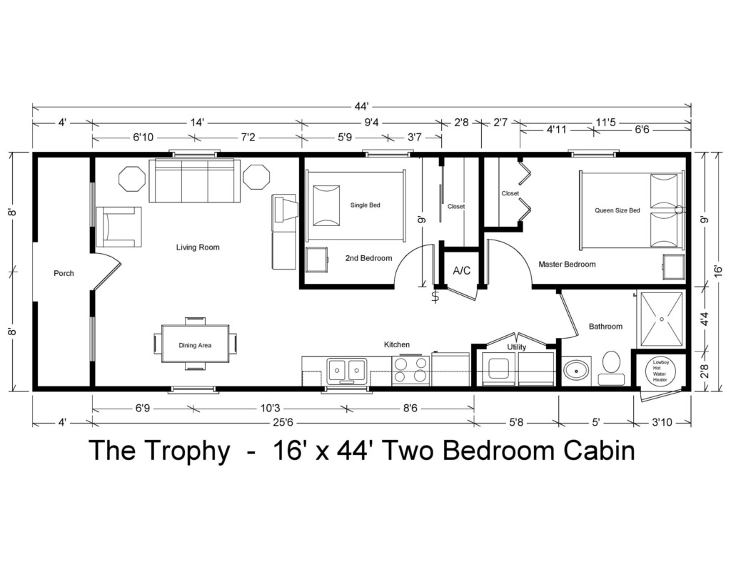 Two Bedroom 16X50 Floor Plan Floorplans click - Housing Floor Plan 2 Bedroom Kentucky