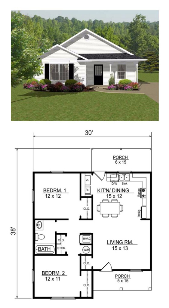 Two Bedroom Tiny Home Floor Plan Image To U - Open Floor Plan 2 Bedroom Tiny House Plans