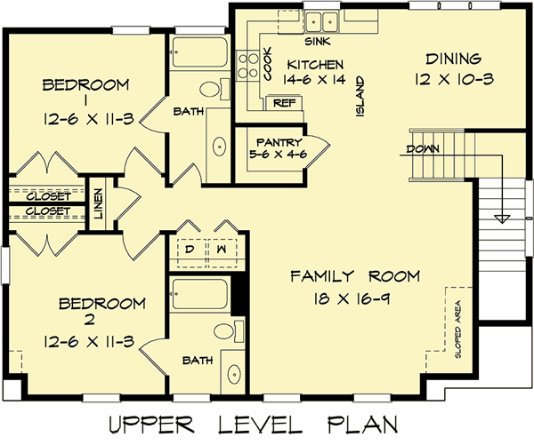 Two Bedroom Upstairs Floor Plan ROOMVIDIA - One Bedroom Two Story House Floor Plan With Bedroom Upstairs