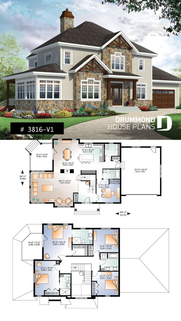 Two Master Suites Craftsman House Plan 4 Bedrooms 4 Bathrooms Home  - Sims 4 Two Bedroom House Floor Plan