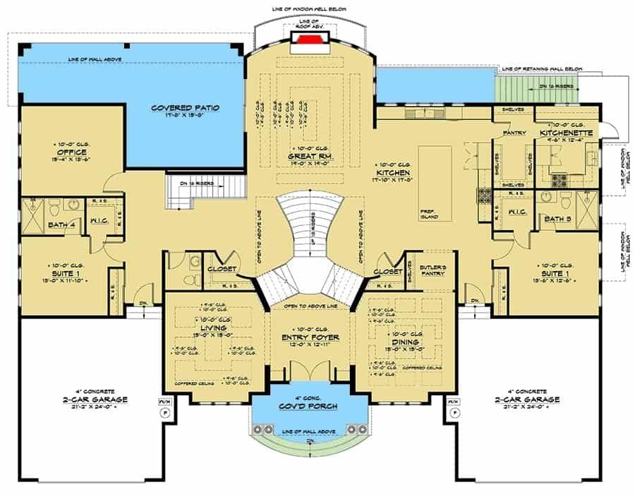 Two Story 10 Bedroom Luxury European Home With Balconies And Lower  - Two Story 10 Bedroom 2 Story House Mansion Floor Plans