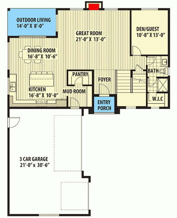 Two Story House Plan With First Floor Guest Suite 737024LVL  - House Plans With First Floor Guest Bedroom