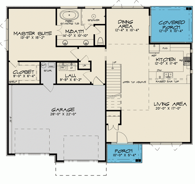 Two story Modern House Plan With A Master Bedroom On The First Floor - House Plans Master Bedroom First Floor