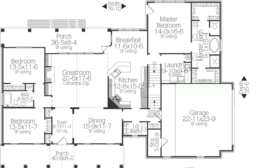 What Makes A Split Bedroom Floor Plan Ideal The House Designers - House Plans Open Floor Plans Split Bedrooms