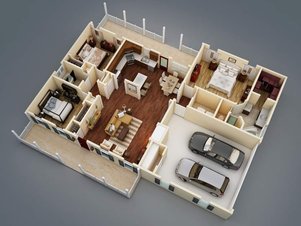 What Makes A Split Bedroom Floor Plan Ideal The House Designers - One Floor Split Bedroom House Plans 2000 Sf