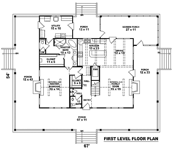 Wrap Around Porch House Floor Plan Viewfloor co - 4+ Bedroom Main Floor Master Wrap Around Porch House Plans